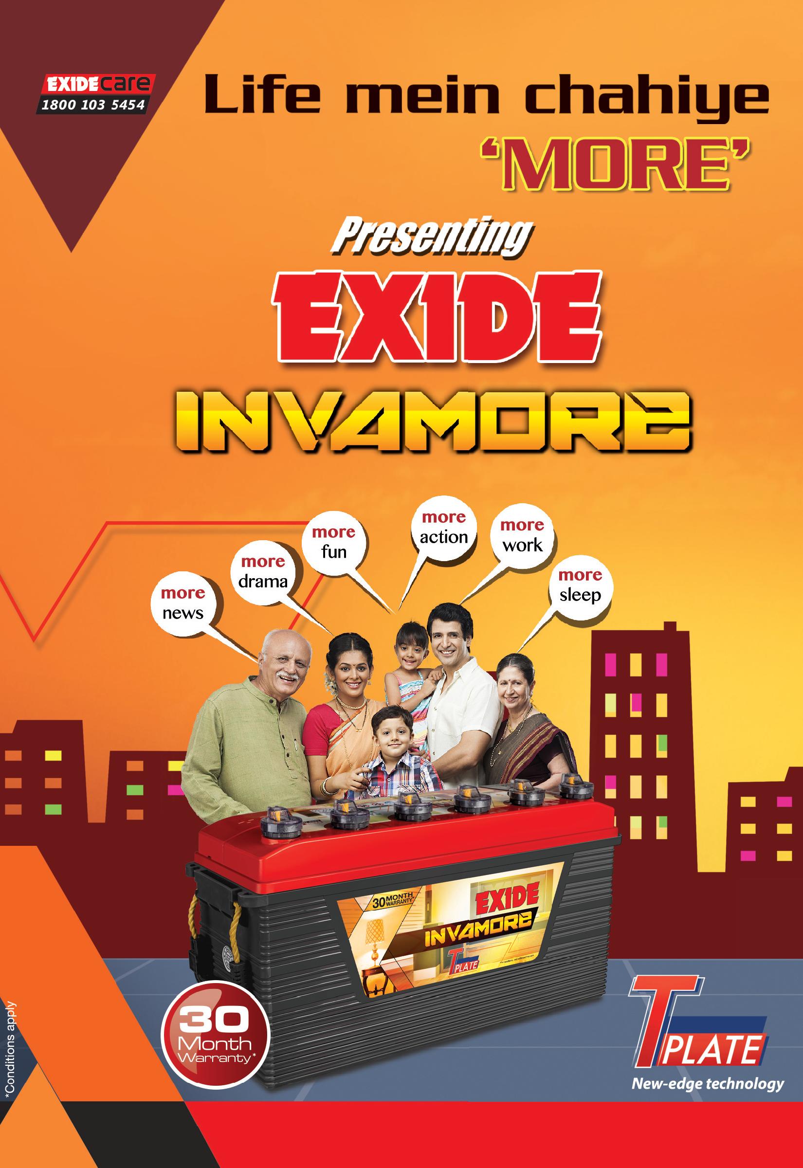 Exide Invamore inverter Battery