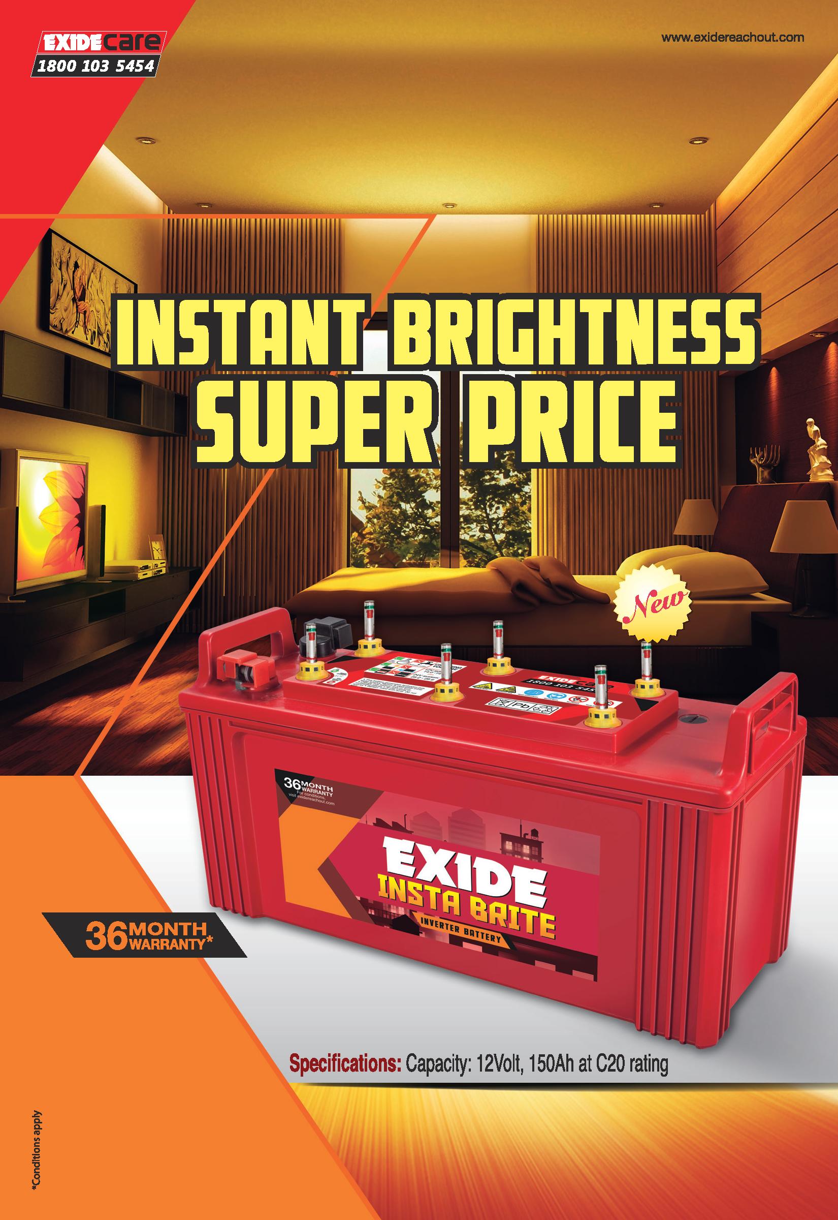 Exide InstaBrite inverter Battery