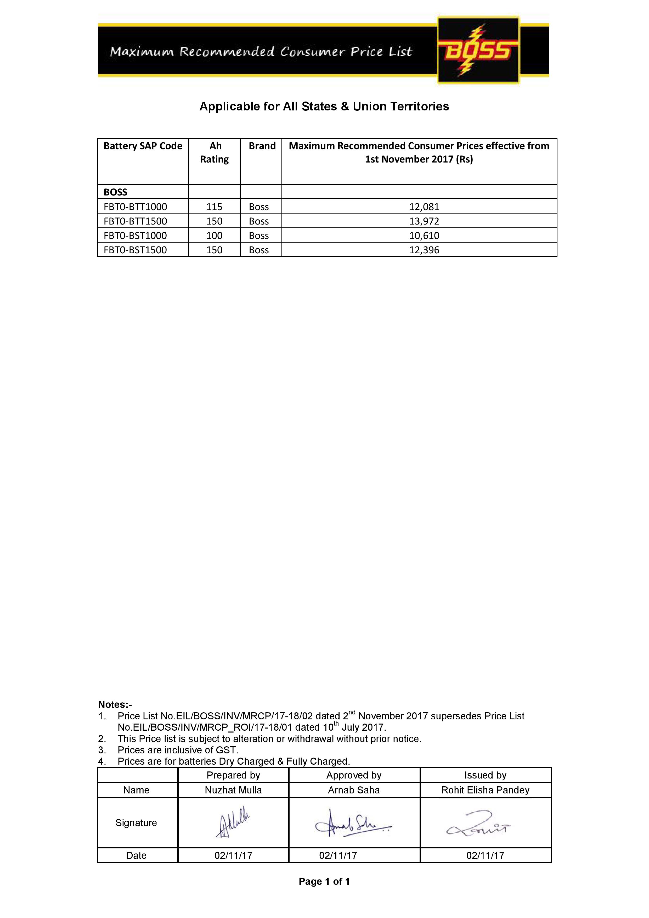 Exide Tubular Battery Price List