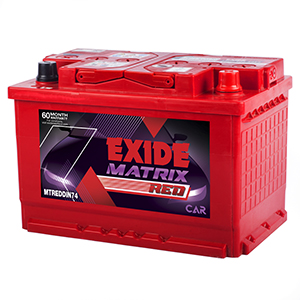  Exide matrix red skoda battery 74 ah 