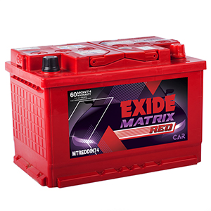  Exide matrix red din74 battery 