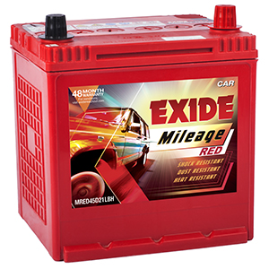  Exide mileag red 45d21lbh BATTERY FOR i 20 petrol MR45D21LBH 