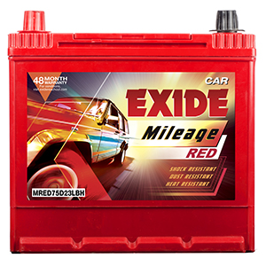  Exide mileag red HYUNDAI I 20 BATTERY MR75D23LBH 