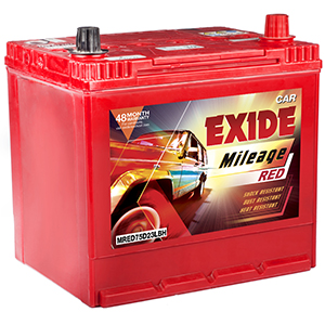  Exide mileage red hyundai verna battery MRED75D23LBH 