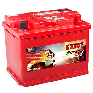  Exide mileage red din55 car battery for indica vista indigoecs MREDDIN55 